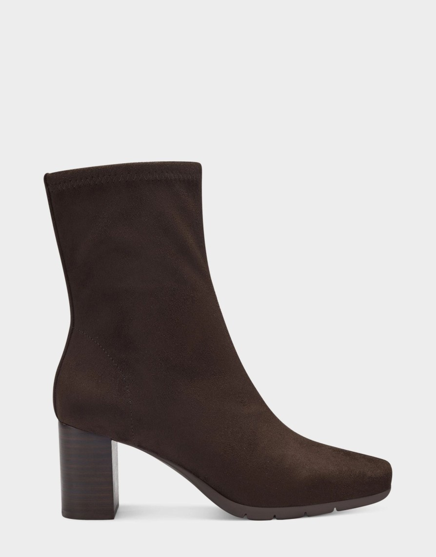 * Aerosoles Miley Brown Faux Suede Ankle Boots