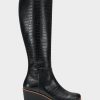 * Aerosoles Brenna Black Croco Tall Boots