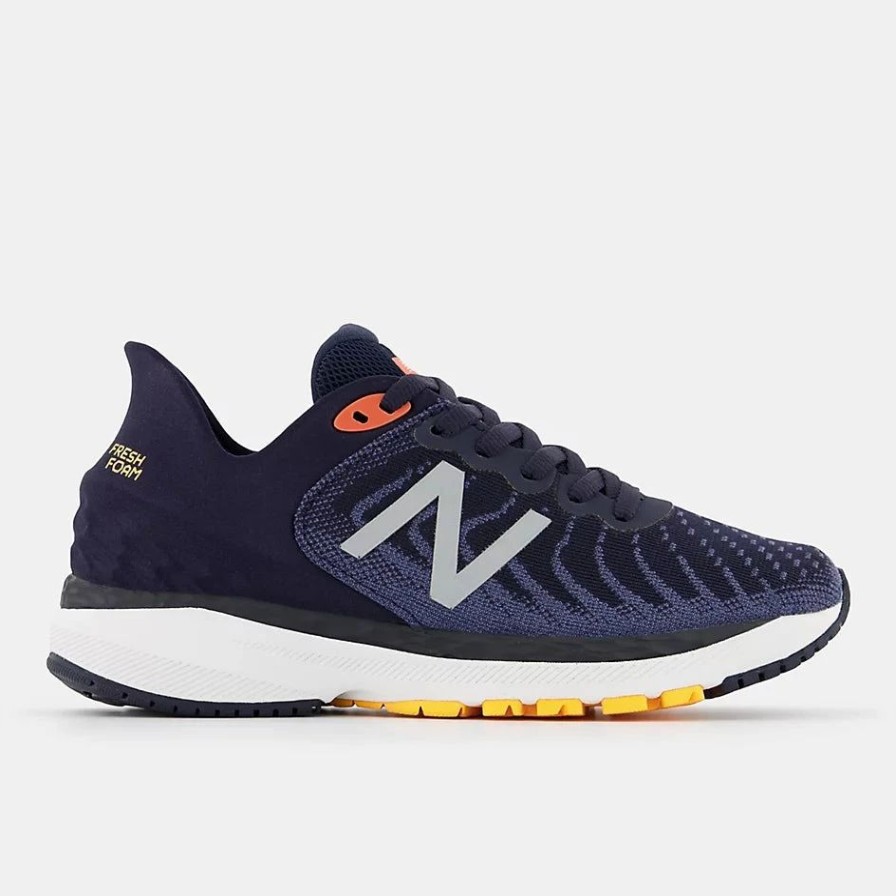 * New Balance Kid'S 860 V11 (E Spring Tide/Eclipse/Vibrant Orange) Footwear