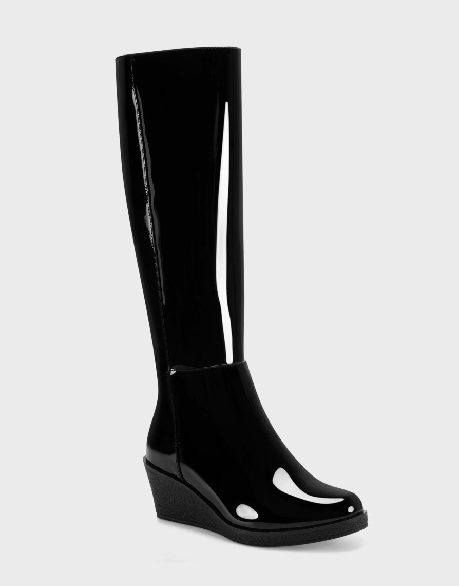 * Aerosoles Brenna Black Patent Tall Boots