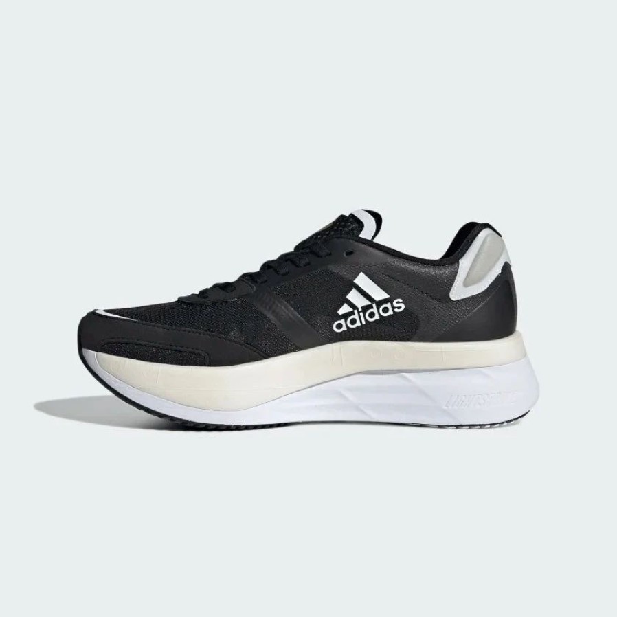 * Adidas Women'S Adizero Boston 10 (Core Black / Cloud White / Gold Metallic) Footwear