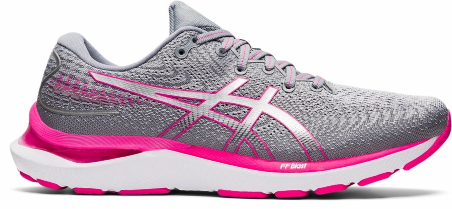 * Asics Women'S Gel-Cumulus 24 (021 Sheet Rock/Pink Glo) Footwear