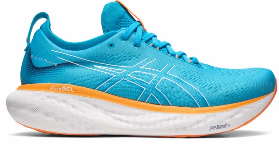 * Asics Men'S Gel-Nimbus 25 (400 Island Blue/Sun Peach) Footwear