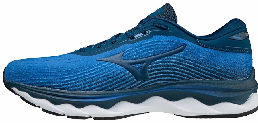 * Mizuno Men'S Wave Sky 5 (5R06 Imperial Blue-Gibraltar Sea) Footwear