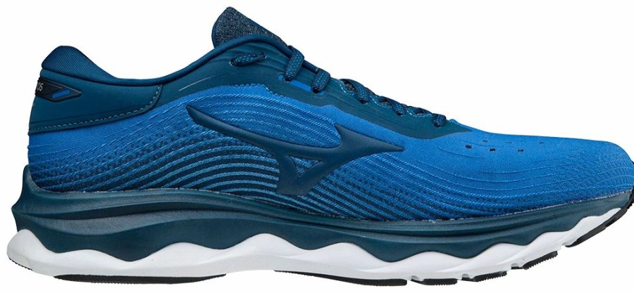 * Mizuno Men'S Wave Sky 5 (5R06 Imperial Blue-Gibraltar Sea) Footwear