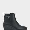 * Aerosoles Bonnie Black Faux Leather Ankle Boots