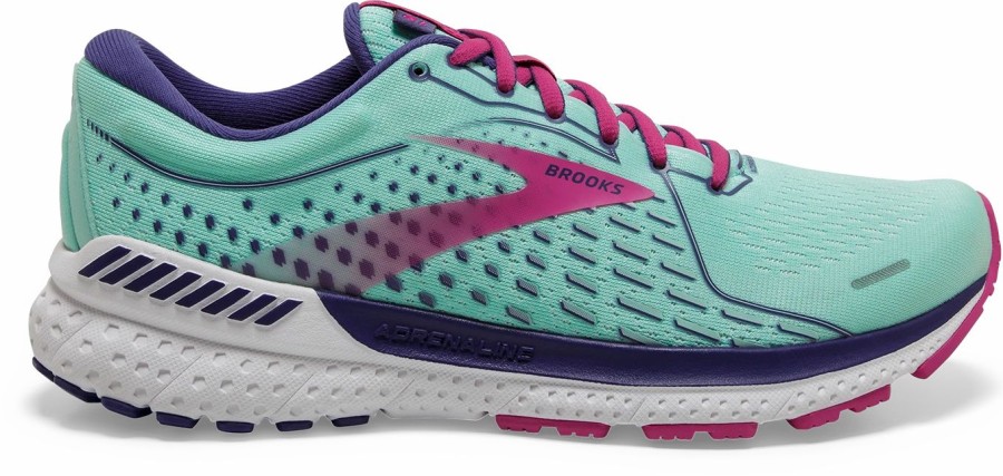 * Brooks Women'S Adrenaline Gts 21 (339 Yucca/Navy Blue/Fuchsia) Footwear