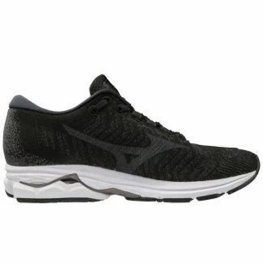 * Mizuno Men'S Wave Rider Waveknit 3 (9098 Black) Footwear