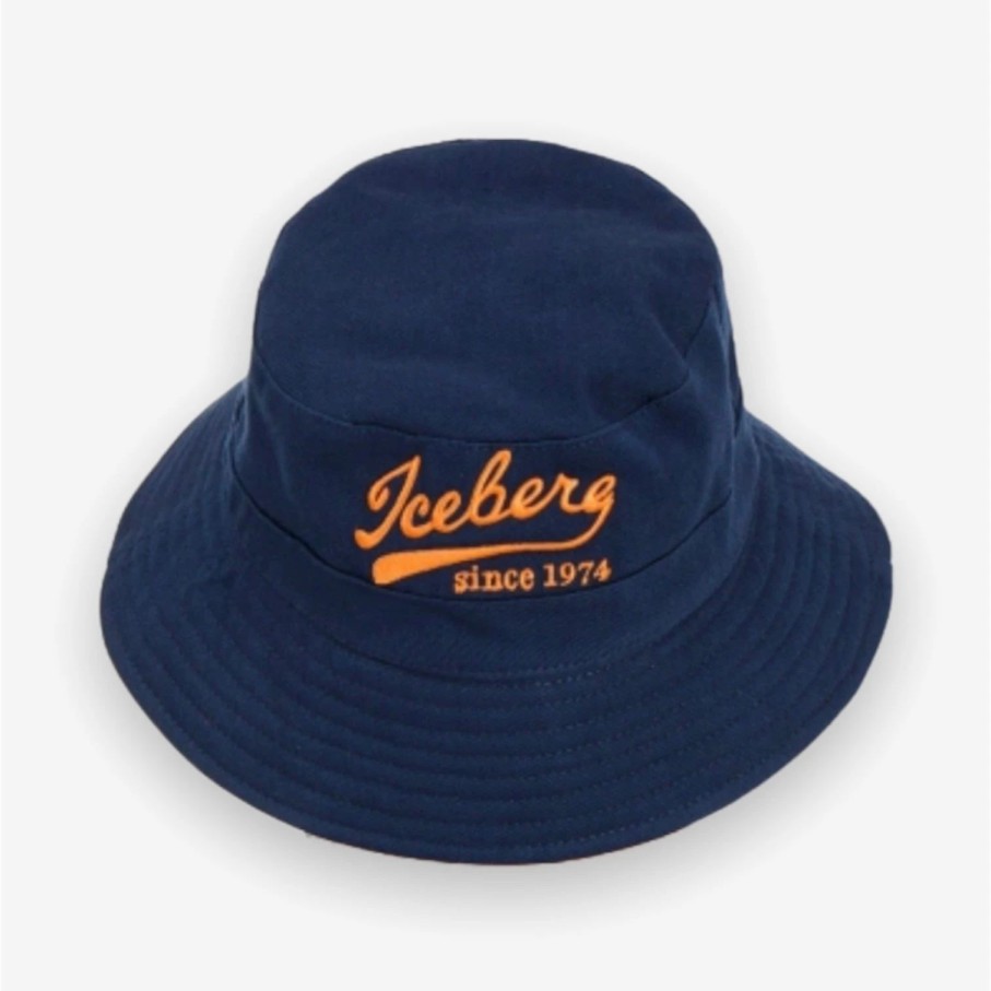 * Iceberg Bucket Hat Navy Orange Iceberg