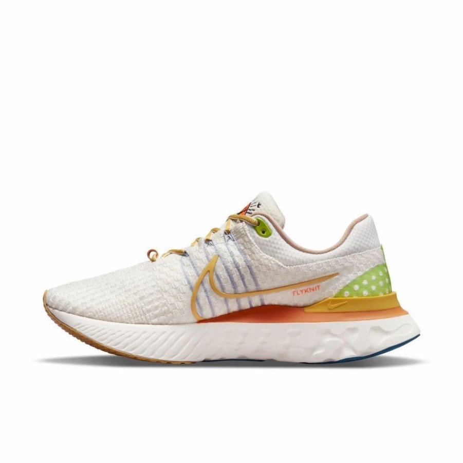 * Nike Men'S React Infinity Run Flyknit 3 (141 Sail/Rift Blue/Sail/Hot Curry) Footwear